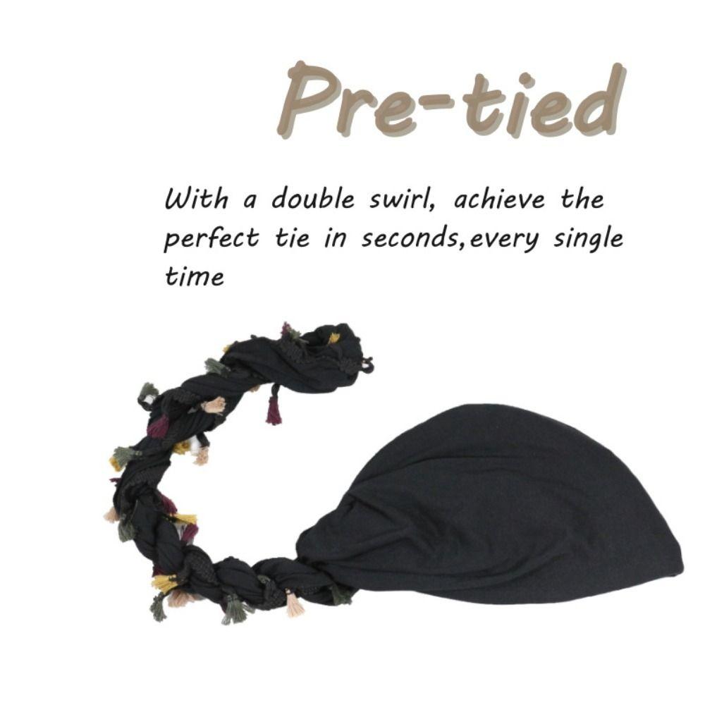 Tassel Men Braid Hat Burr Trim Head Wraps Solid Twisted Tail Hat Hiking