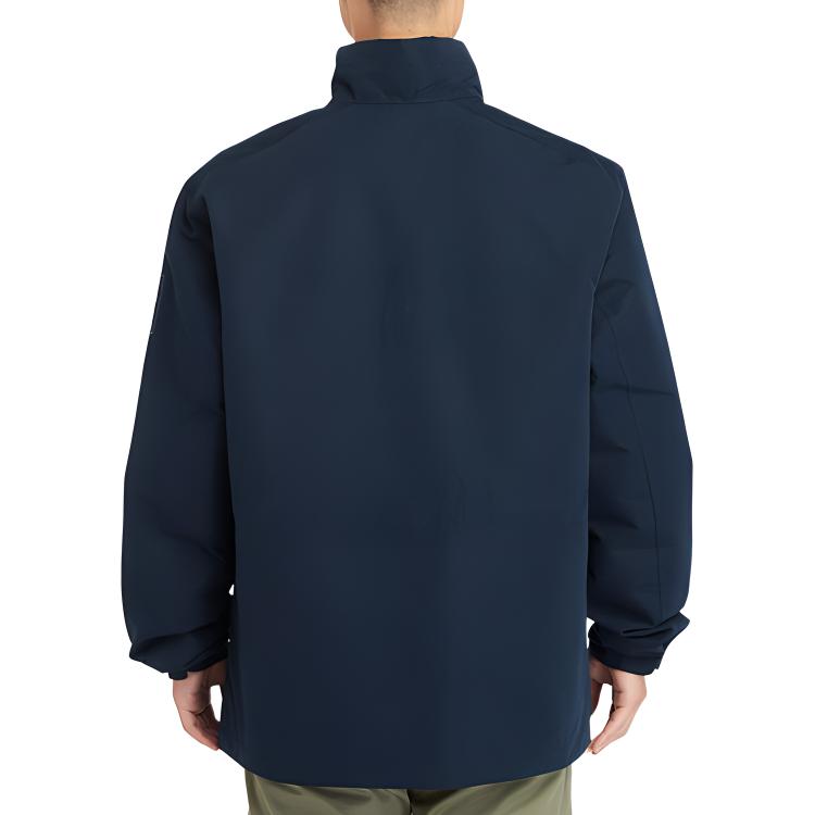 Timberland Куртка мужская водонепроницаемая с сплошным логотипом и воротником-стойкой, повседневная, темно-синяя, A2P6B-433