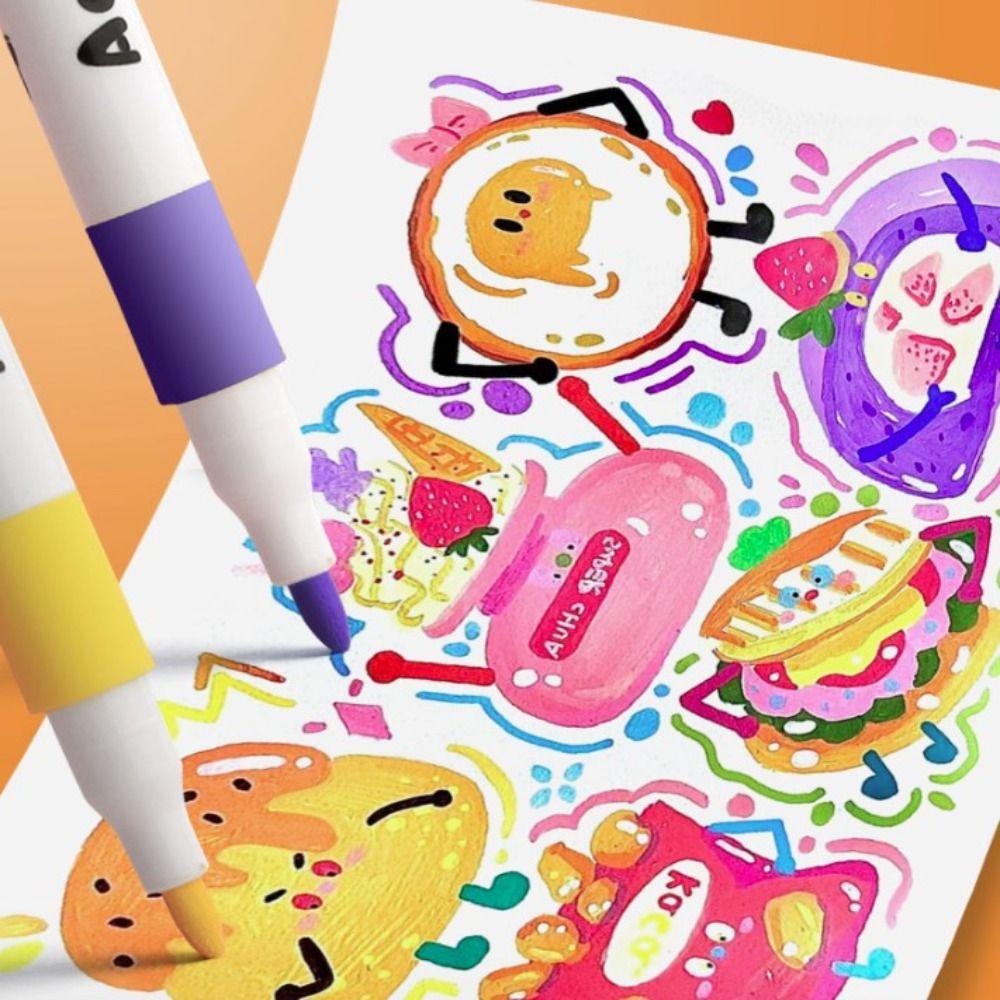 Живопись Художественные Маркеры Ручки Рисование Многоцветные Маркеры Кисти Набор Журнал