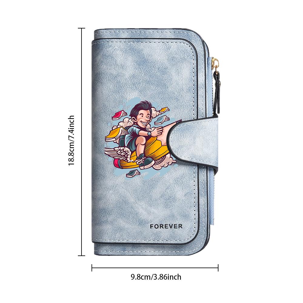 Cute Cartoon Pattern Long Wallet Portable Multi Slot Card Holder Fashion Daily Purse for Men Women