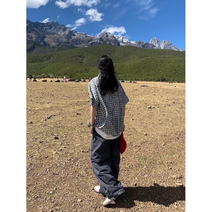 Мужская летняя рубашка с коротким рукавом, мужская ретро свободная повседневная рубашка с рукавом пять четвертей, модная брендовая рубашка для верхней одежды