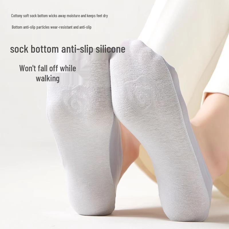 Женские бесшовные носки из ледяного шелка, нескользящие, ультратонкие, с низким вырезом, невидимые, летние
