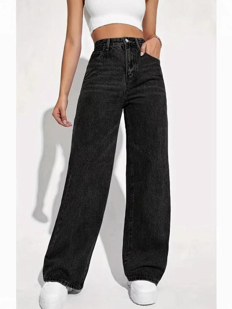 Женские джинсы прямого кроя с высокой посадкой - Распродажа джинсовых брюк