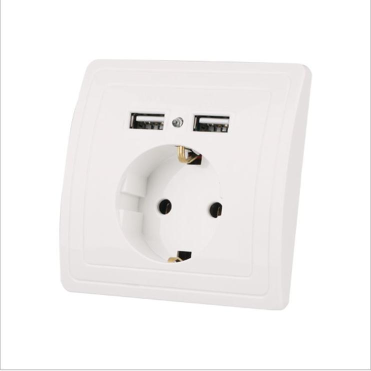 1 шт. настенная электронная розетка европейского стандарта с двойной домашней USB-вилкой, зарядное устройство, розетка с USB