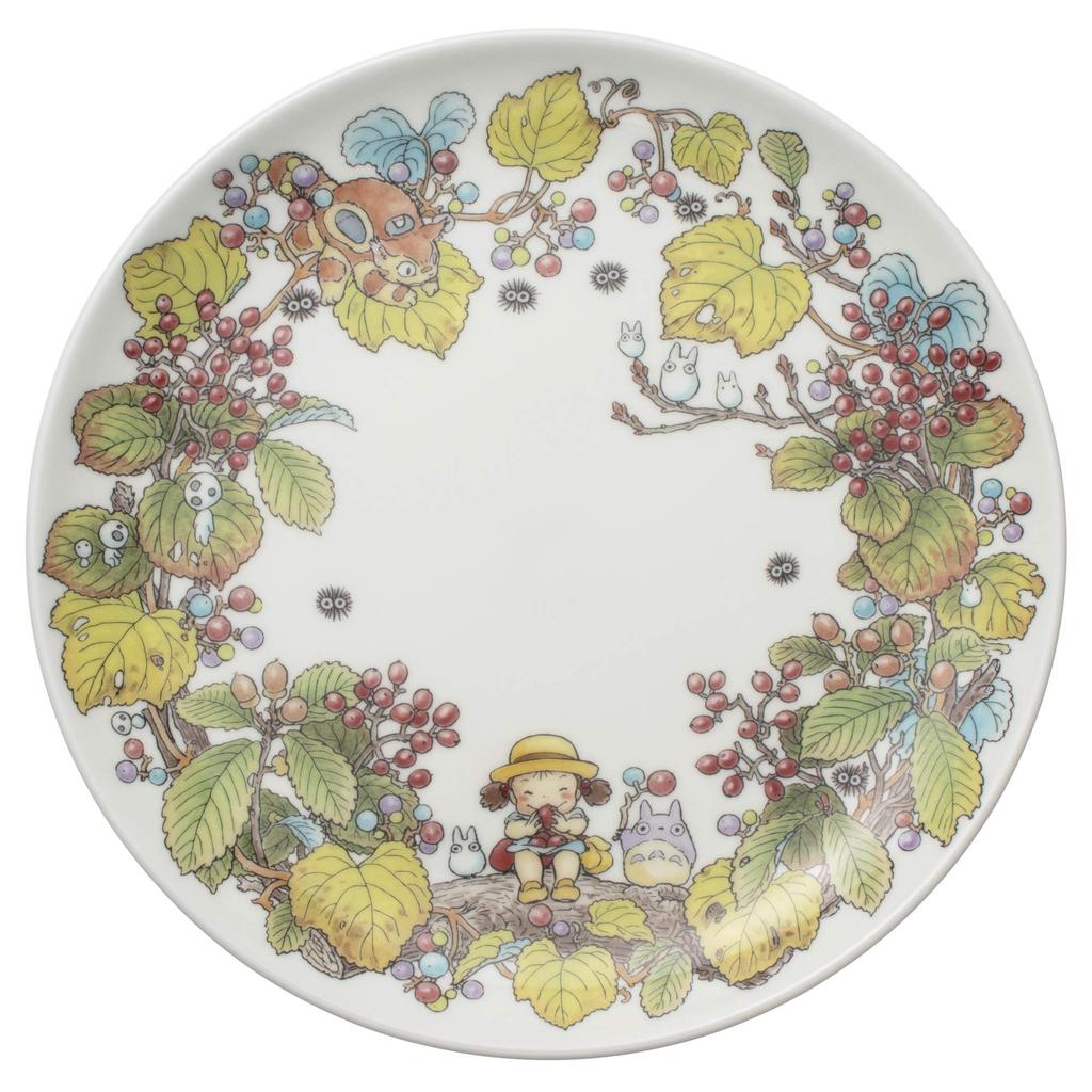 Noritake Bone China Plate, 23cm, My Neighbor Totoro, Gamasu-style, Microwave-Safe, 1 Plate, T50116A/4660-5