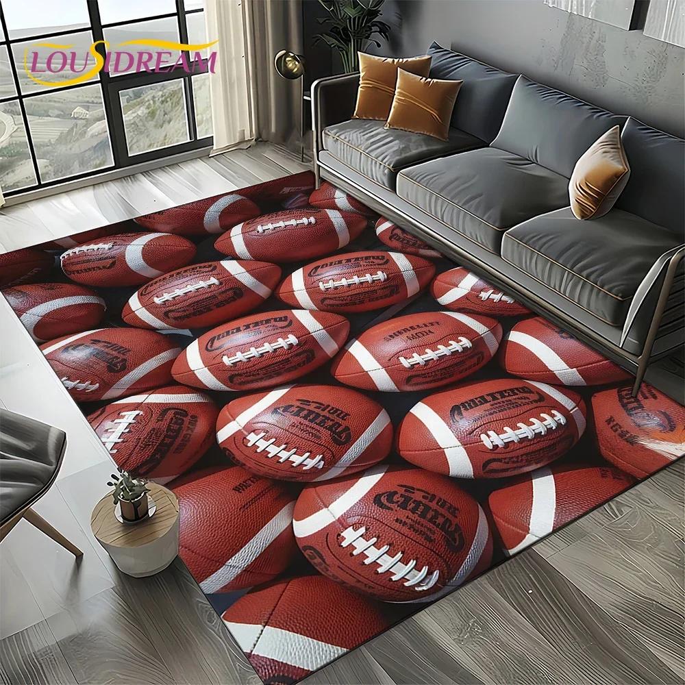 Мультяшный Ковер Регби Поле Регби Американский Футбол Ковер для Гостиной Спальни Дома Украшение Дивана, Зональный Ковер Нескользящий Коврик для Пола
