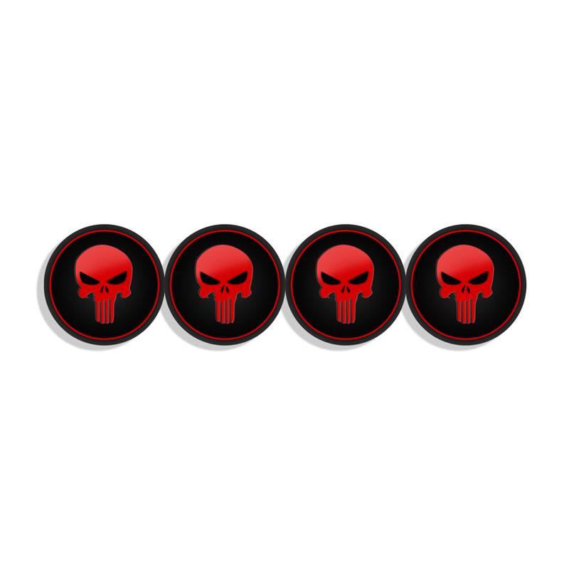 Car Decor 4pcs 56mm Skull Logo Car Wheel Center Hub Cap Aluminium Sticker For Universal Cars Styling Accessories