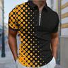 Мужская рубашка поло повседневная на молнии с коротким рукавом модная повседневная на молнии лето весна стандартный крой горошек 3D принт рубашка