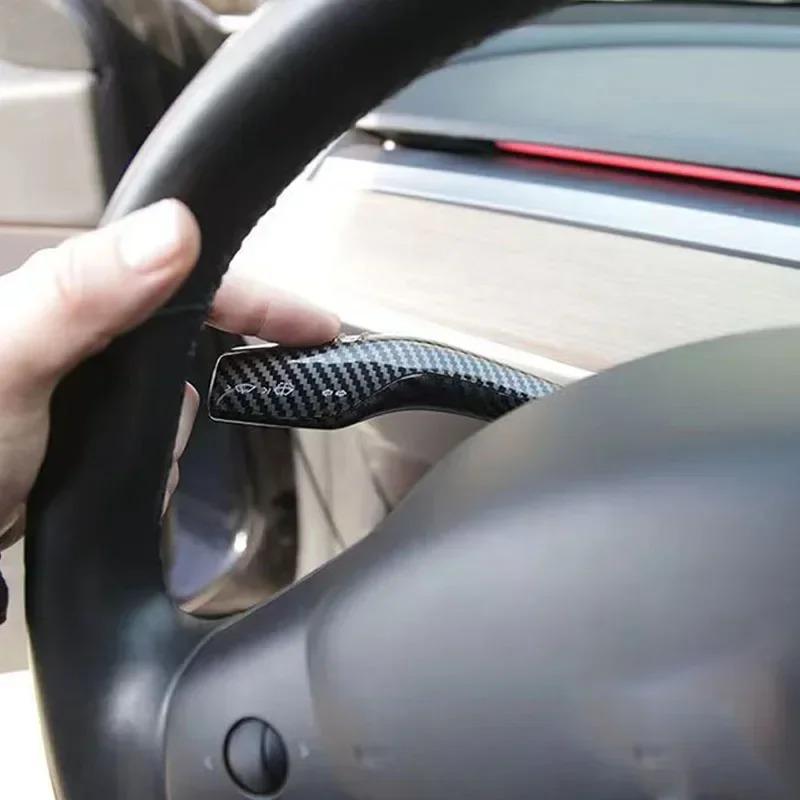 Для Tesla Model 3 Y Чехол для рычага переключения передач Защита ручки рулевого рычага Корпус рычага переключения передач из углеродного волокна Аксессуары