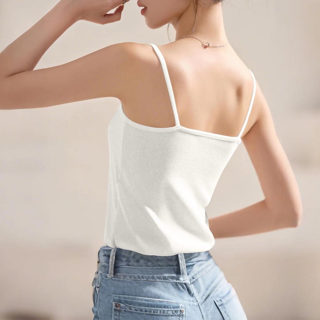 Women's Fashion Solid Color T-shirt Sleeveless Camisole