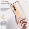 Fully Protected Electroplated PC Leather Bracket Hinge Phone Case For Samsung Galaxy Z Fold 5 4 3 2 Screen Protector With S Pen