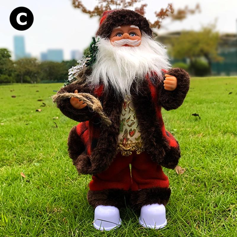 Танцующий Поющий Санта Рождественские Украшения Рождественская Игрушка Кукла Работающая от Батарейки Музыкальная Движущаяся Фигурка