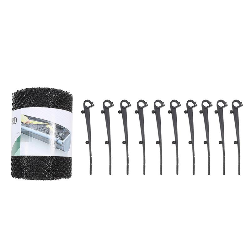 DIY Plastic Gutter Guard Screen Protection Netting Outdoor Leaf Mesh Filte Gutter Cover with Hooks