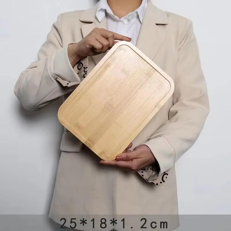 Деревянный поднос для чая Настольный прямоугольный деревянный поднос Креативный ресторанный поднос для торта и десерта Многофункциональный бамбуковый поднос для чая Посуда