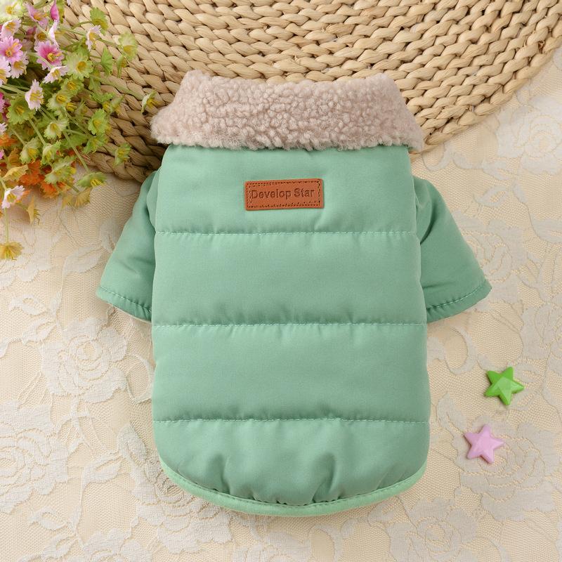 Winter Warm Cotton Pet Coat for Dogs Cats Thickened Cold Weather Apparel Suit for Teddy Corgi Pomeranian Bichon Small Breed Dog Clothing Cozy Jacket