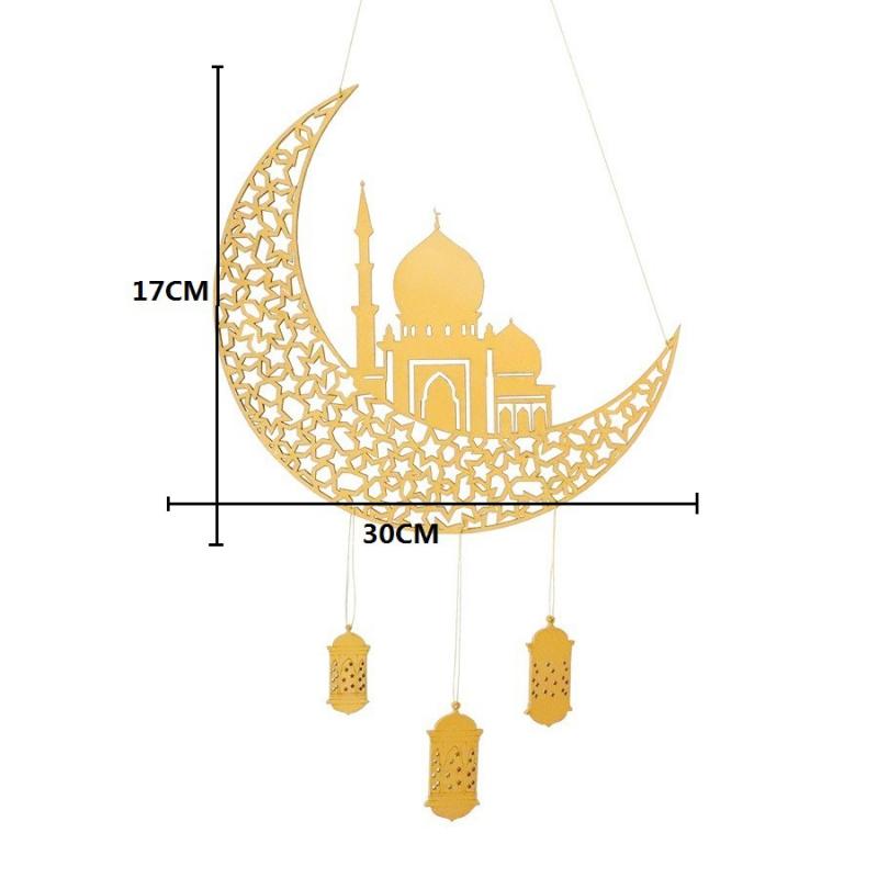 Рамадан Мубарак украшения для вечеринки поставки Ид Мубарак Луна Звезда фонарь комплект деревянный кулон вечерние подвесные украшения