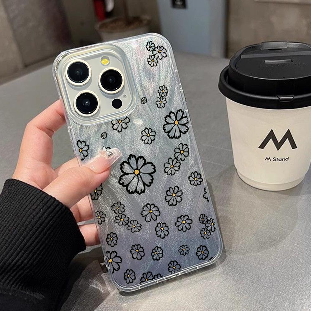 Постепенное изменение пряжа-перо цветок чехол для мобильного телефона iPhone13 продвинутое чувство ПК матовый чехол Apple 17promax защита от падения