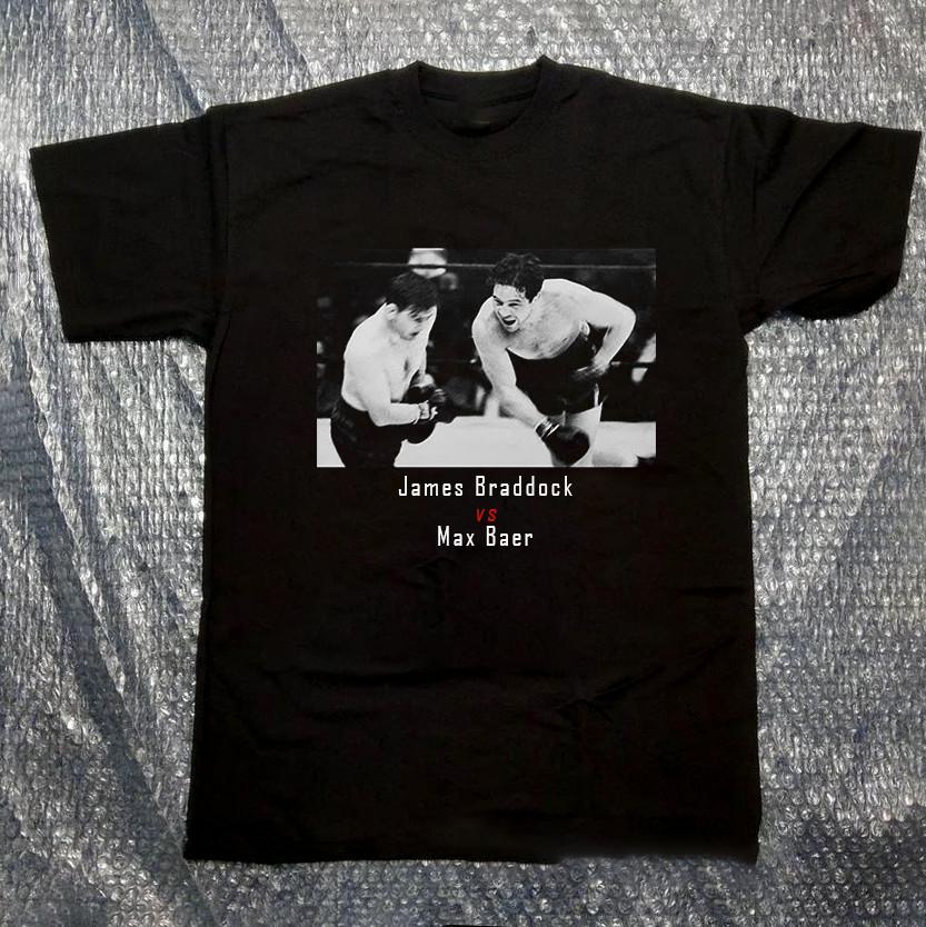 Fight James Braddock vs Max Baer Highlights Cotton T-Shirt 8D461