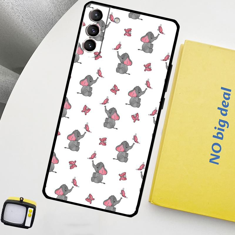 Cute Elephant Cover For Samsung Galaxy S22 S23 Ultra Note 20 10 Plus S9 S10 S20 S21 S23 FE Phone Case