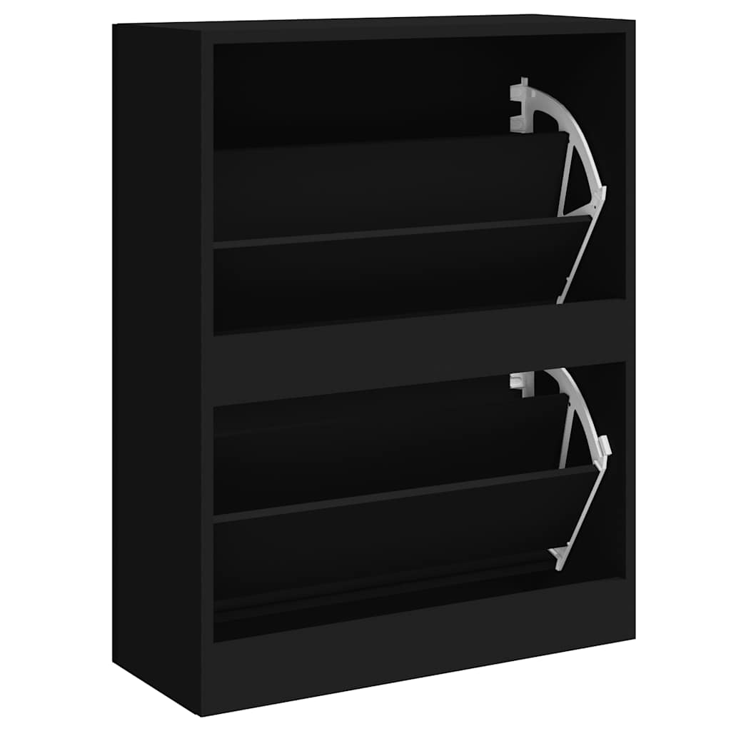 Shoe Cabinet Black 63x24x81 cm Particleboard