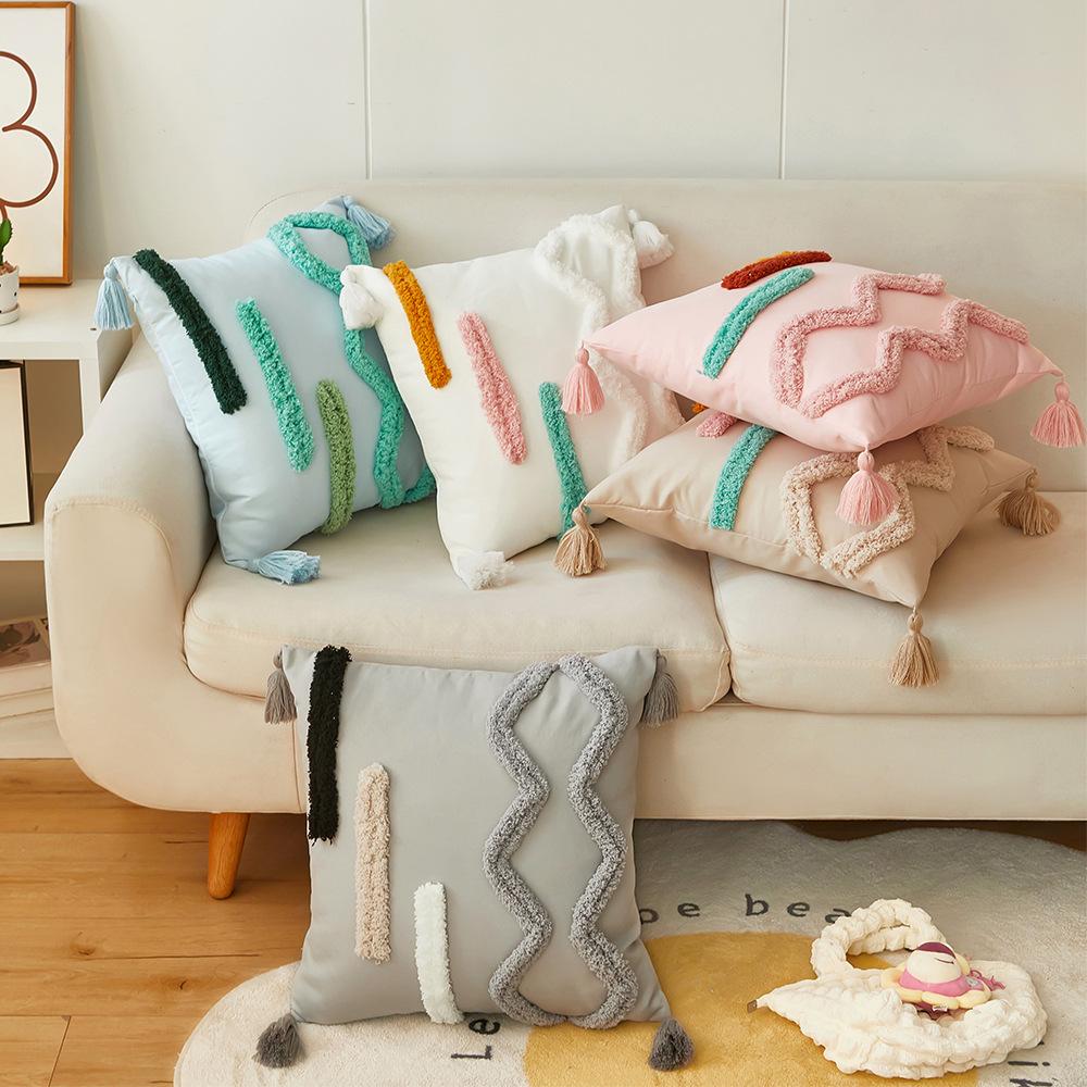 45x45 см Богемская Простая Наволочка для Подушки на Диван Tufted Съемная Стирающаяся Чехол для Подушки Наволочки для Изголовья Декор Дома
