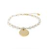 Bracelet - LUXENTER - Mahi - Argent 925 - Finition or Jaune 18K - Perle Blanche