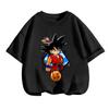 2025 MINISO Лето 4-14 Детская футболка Dragon Ball Z Son Goku Аниме Подростковая одежда Модная повседневная футболка Одежда для мальчиков Девочки Kawaii Детские топы
