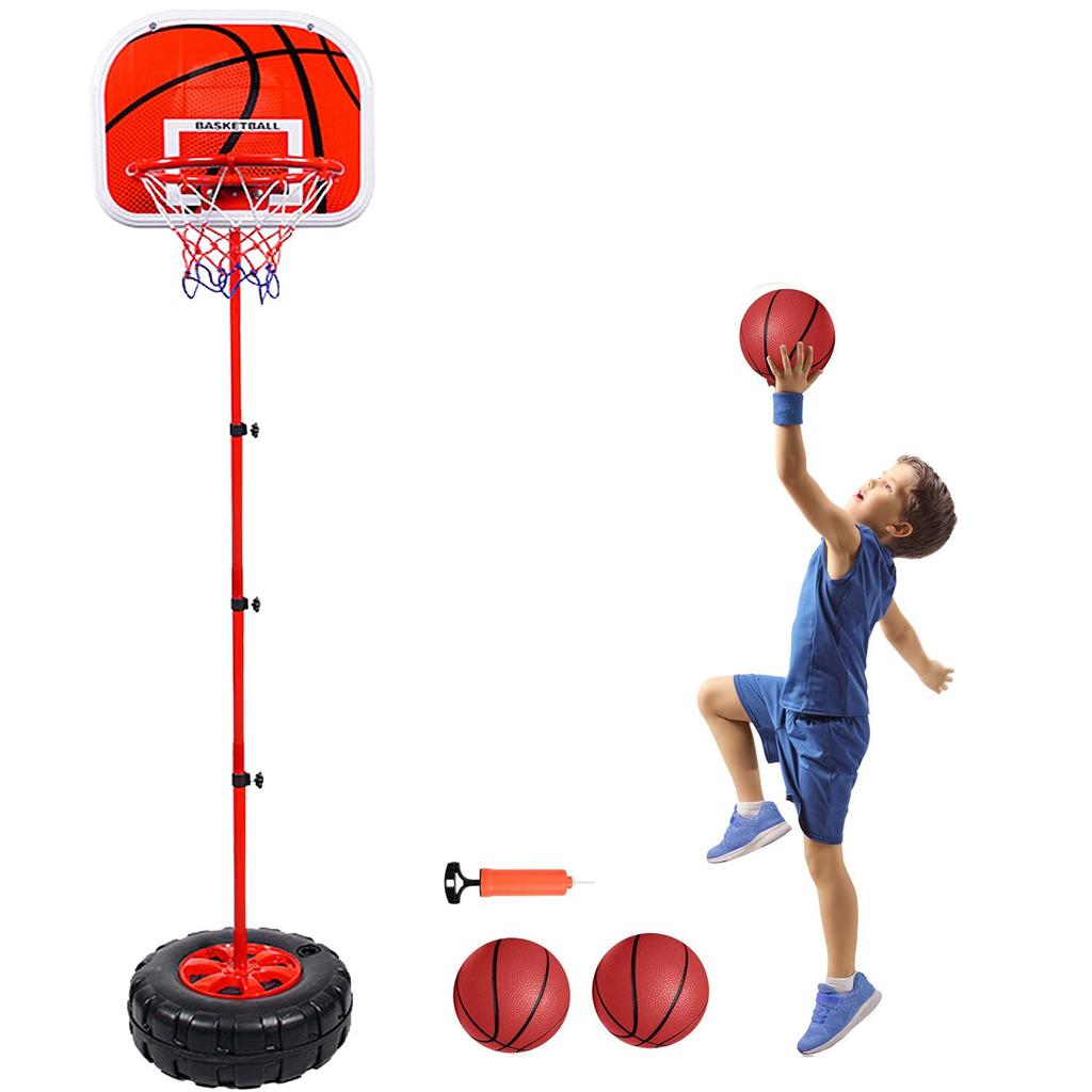 Kugooyi 1-Pack Kids' Basketball Stand, Sports Basketball Backboard Kit with Adjustable, Stable, Detachable Ball for Home Games and Exercises,