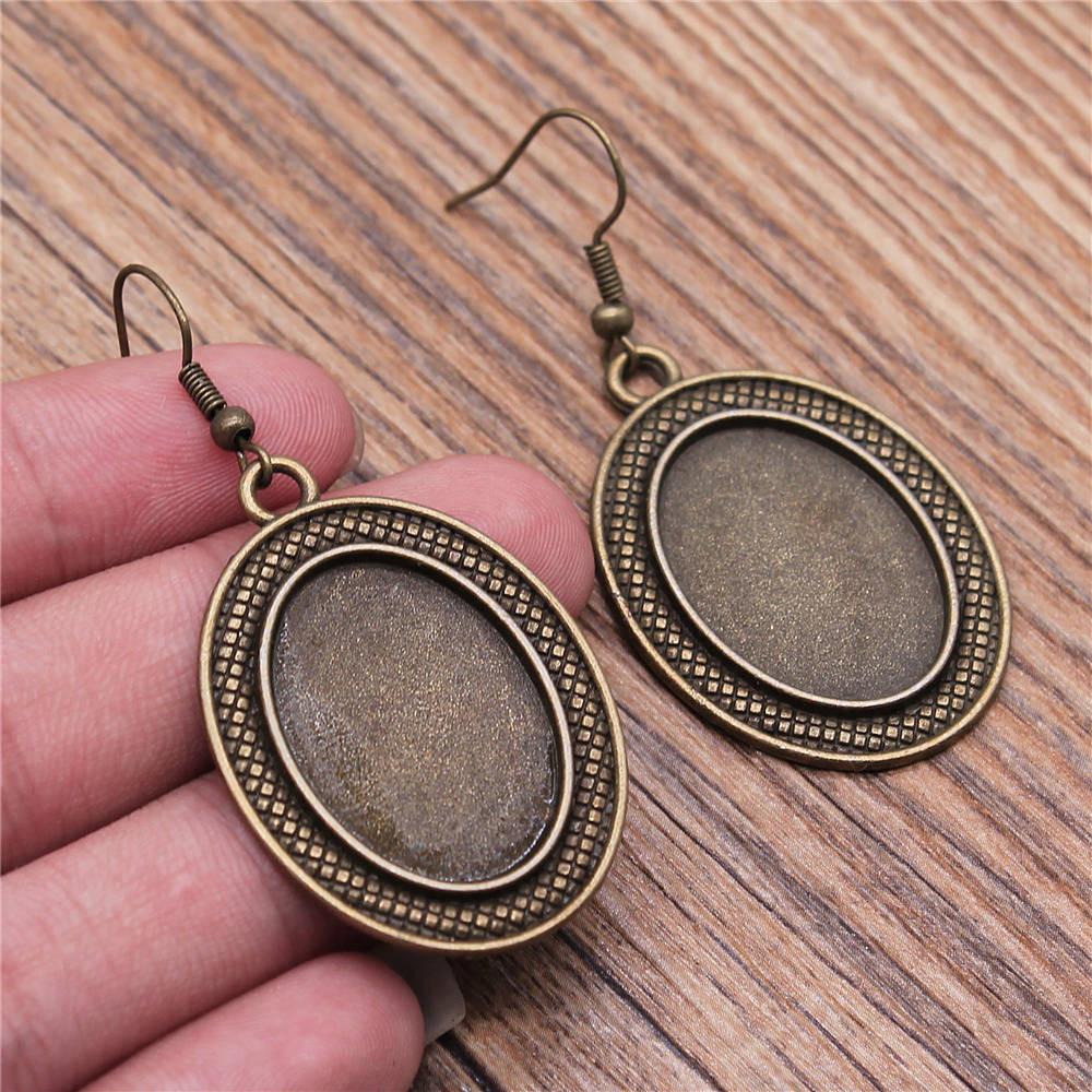Oval Ear Hook Glass Cabochon Base Setting Tray Drop & Dangle Earring Women's Jewellery Party Boho Findings & Components