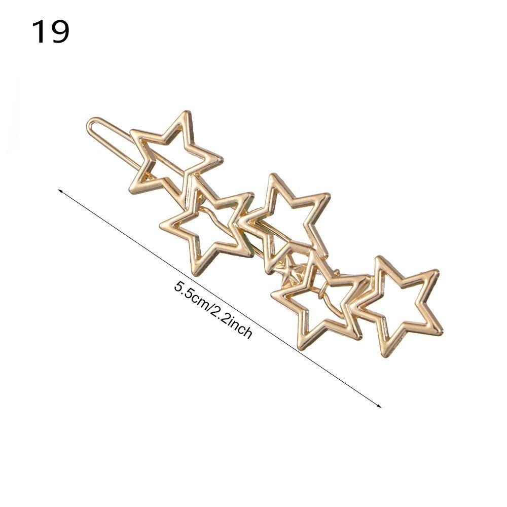 Hair Styling Barrettes Metal Hairclips Star Heart Hair Pins Knot Hair Clip Geometric Hairpins