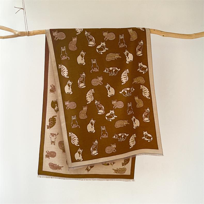 2024 Autumn/Winter New Imitation Cashmere Exterior Warm Office Versatile Extended Thick Scarf Air Conditioning Room Shawl for Women