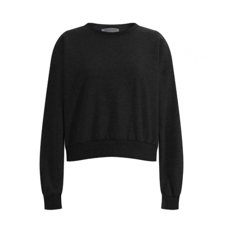 Shop Women Cropped Sweatshirt Round Neck Green Tss Wsh 11831