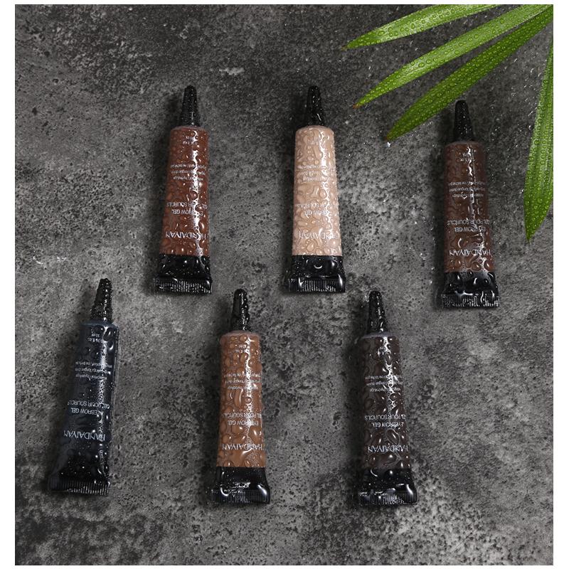 Краска для бровей, пигментный крем, 6 натуральных цветов, водостойкий, жидкость, краситель, коричневый, стойкий, макияж, хна