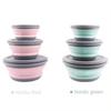 Круглый силиконовый складной ланч-бокс, складная миска для микроволновой печи, переносной складной контейнер для еды, салатница с крышкой