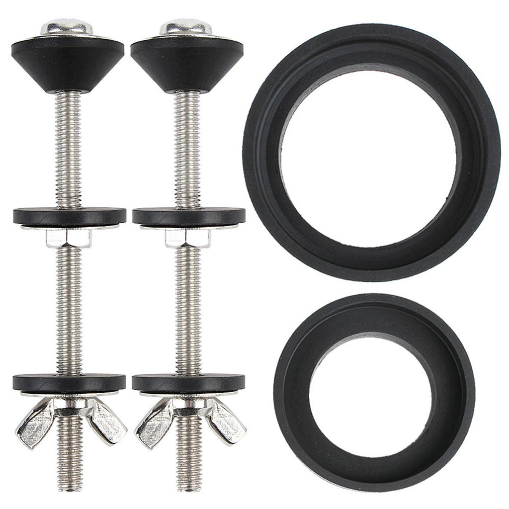 Универсальные комплекты болтов для сиденья унитаза Водонепроницаемый винт для сиденья унитаза из нержавеющей стали с резиновой шайбой и крыльчатой гайкой Долговечный