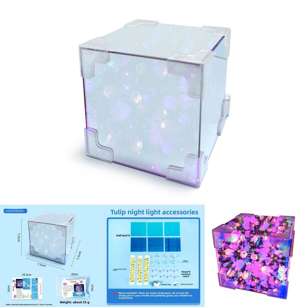 Сборка вручную Зеркало Цветок тюльпана Море Кубик Рубика Ночник Набор игрушек-пазлов для развития мозга