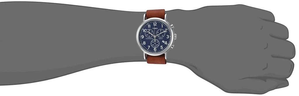 Часы Timex Weekender Chronograph 40 мм коричневые/серебристые/синие