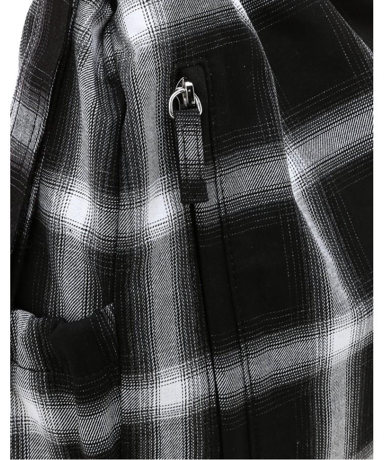 Athe Vanessabruno [Ruban] Black Check Ribbon Backpack And Shoulder Bag S Aaba6E915Bk