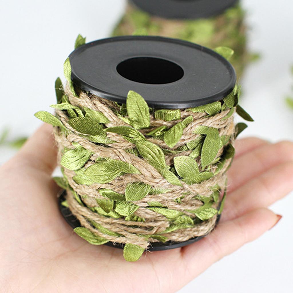 Натуральный шпагат 32,8 фута Искусственная лоза Лист Веревка Джутовая веревка для подвешивания Упаковка Свадебное украшение Садоводство