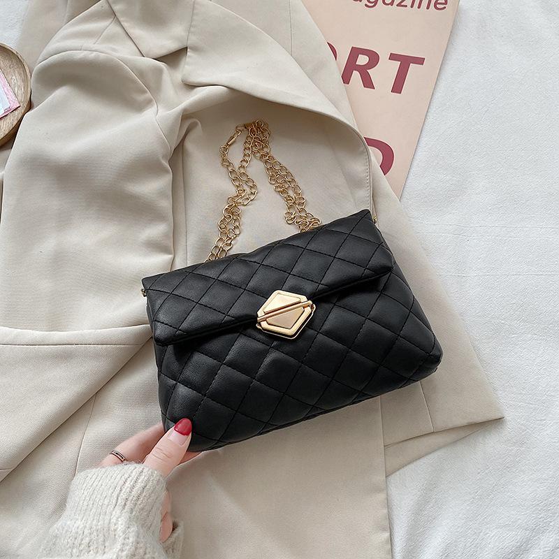 Diamond Lattice Shoulder Bag For Women Pu Leather Flap Crossbody Bag Female Luxury Chain Messenger Pack Handbag And Purse Quality