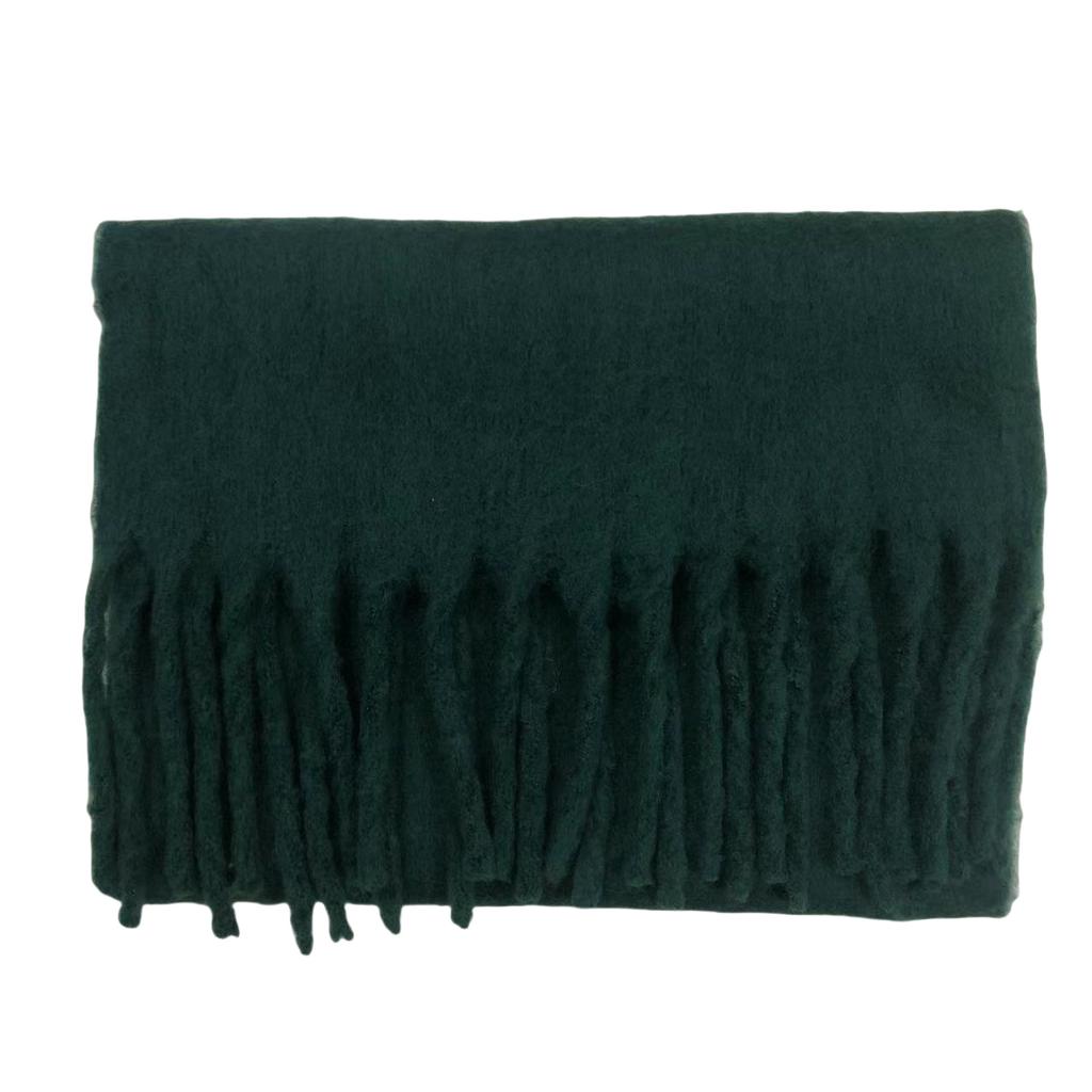 Solid Color Mohair Loop Yarn Scarf Women's Autumn and Winter New High-end Versatile Warm Scarf Shawl Dual-purpose