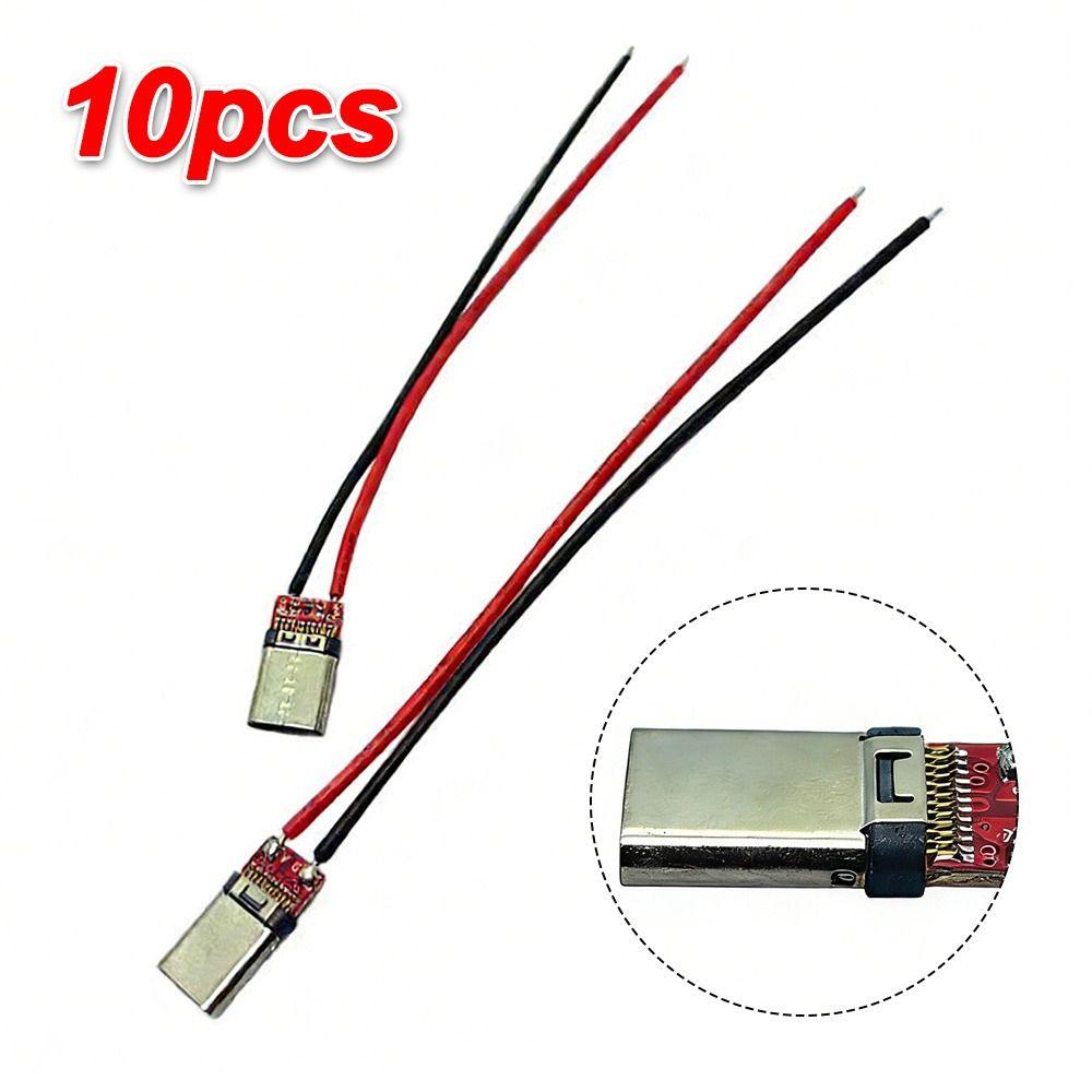 10pcs Male to Female USB C Connector Welding Type-C Wire Charging Socket Electronic Repair