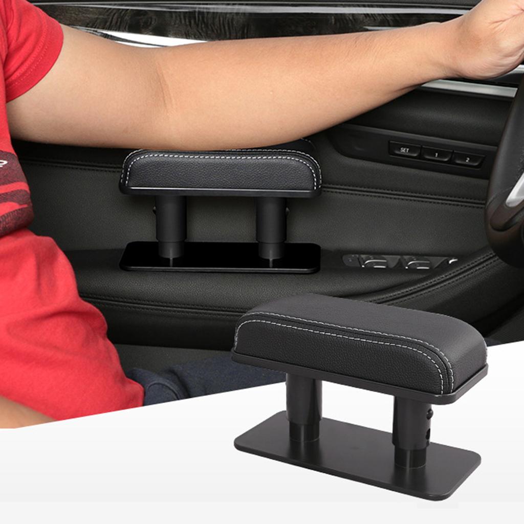 Car Armrest Left Elbow Support Leather Arm Rest Pads Adjustable Height Comfort Armrest Pad
