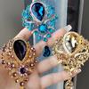 1PC Women's Fashion Charm Full Zircon Crystal Drop Brooch Suitable for Outdoor Dating, Banquet, Party, Festival Gift-8280