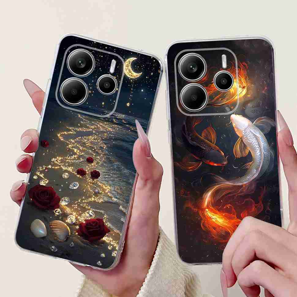 Чехол для Xiaomi Redmi Note 14 Pro 5G, красивый чехол с цветочным сердцем, мягкий силиконовый корпус для Redmi Note 14 Note14 4G, чехол