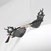 2020 Trend Flame Sunglasses, Men'S And Women'S Metal Frameless Street Sunglasses, Wide-Brimmed Glasses