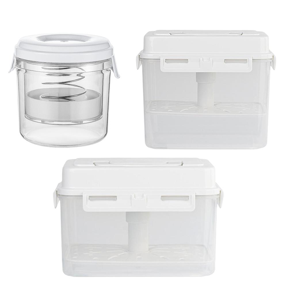 Герметичная банка для солений с нажимной крышкой и стальной пружиной, обезвоживатель овощей, многоразовый контейнер для солений, для оливок, огурцов