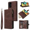 Vintage Stand Flip Hybrid Wallet Check Leather Zipper Multi-Cards Case Folio Cover for iPhone Samsung Xiaomi Redmi Huawei