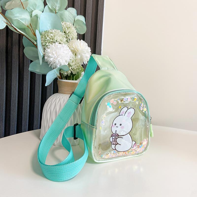 Adorable Korean Style Mini Rabbit Crossbody Bag For Kids In Pink Purple And Green