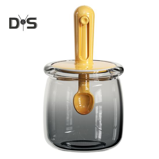 Герметичные стеклянные банки для специй с выдвижной ложкой, герметичные и влагонепроницаемые контейнеры для хранения трав, соли, перца, компактные кухонные органайзеры для